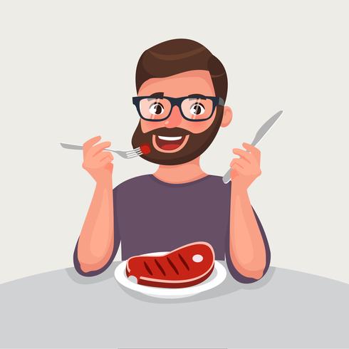 Man eating  vector