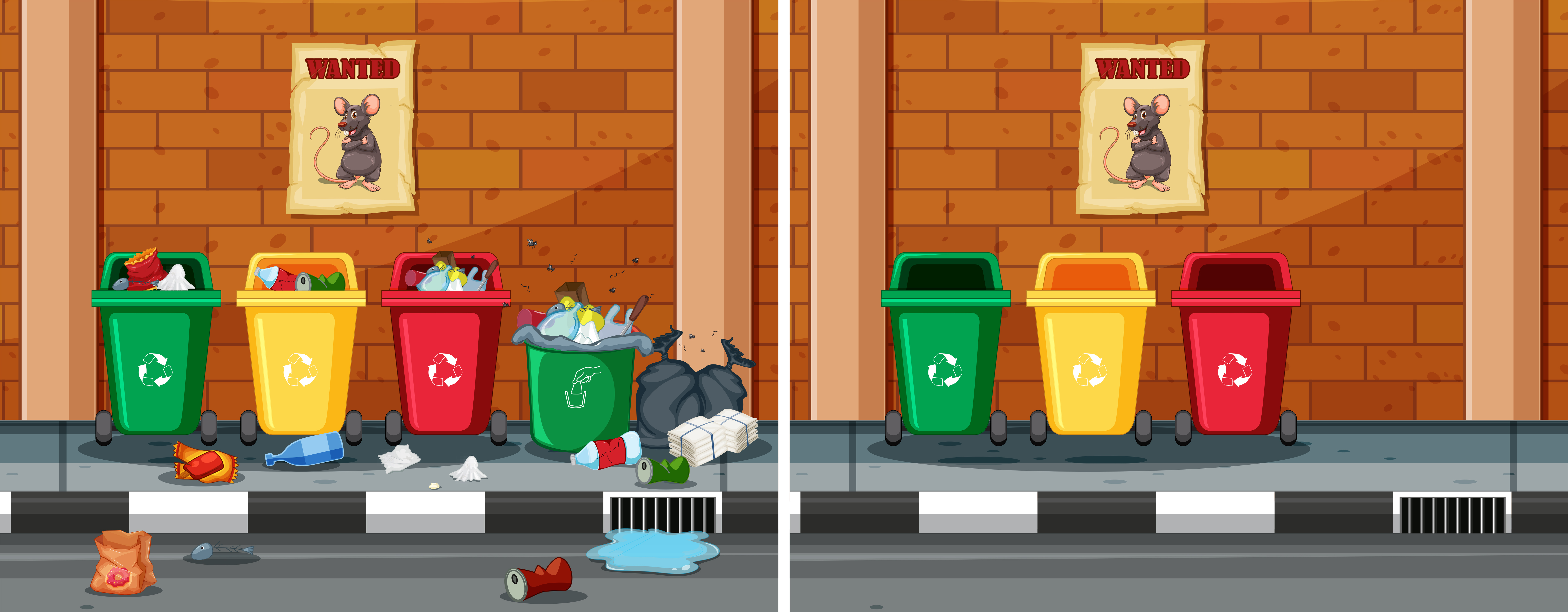 Before And After Cleaning Dirty Street 432397 Download Free Vectors
