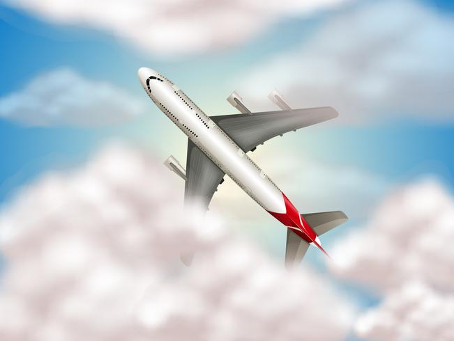 an airplane on sky vector