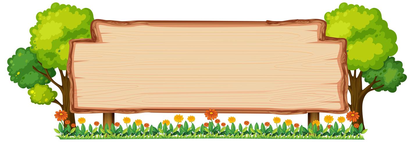 Wooden banner in nature vector