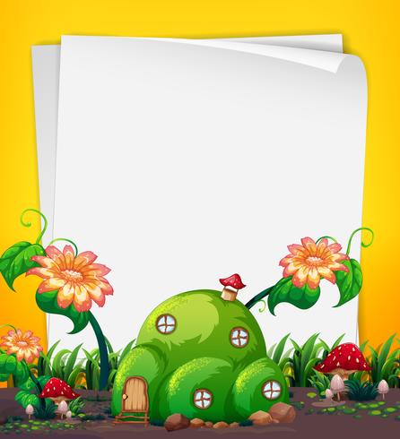 Fairy hill house template vector