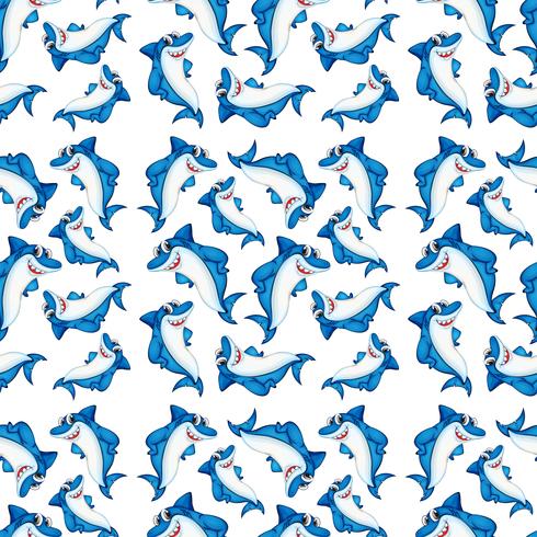 A shark on seamless pattern vector