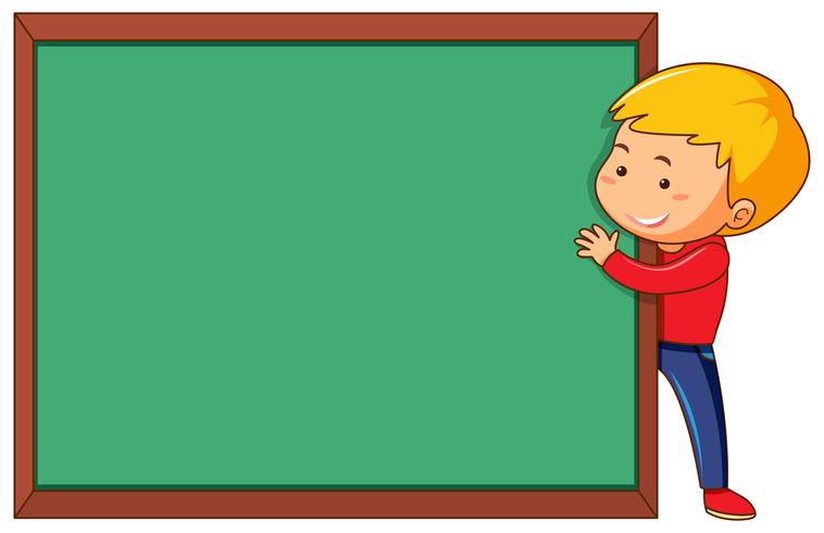 A man and chalkboard template vector