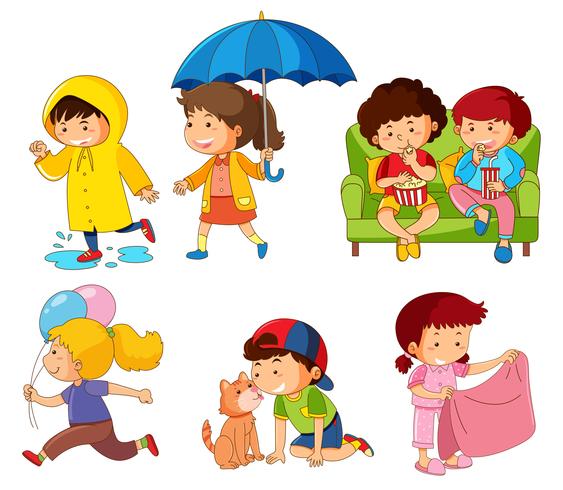 Conjunto de personajes infantiles. vector