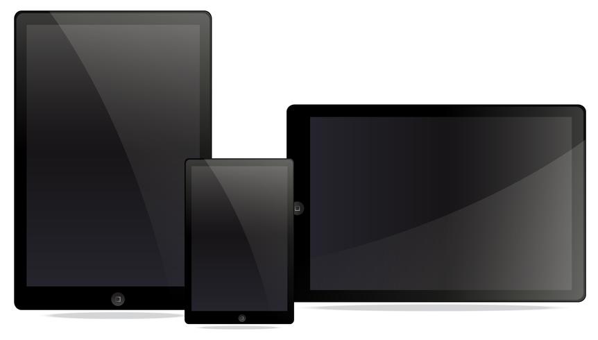 A Set of  Electronic Tablet vector