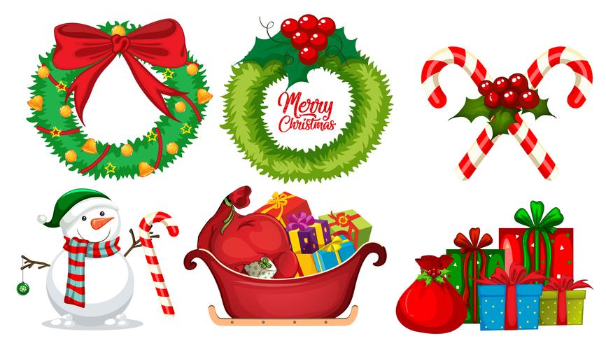 A set of christmas element vector