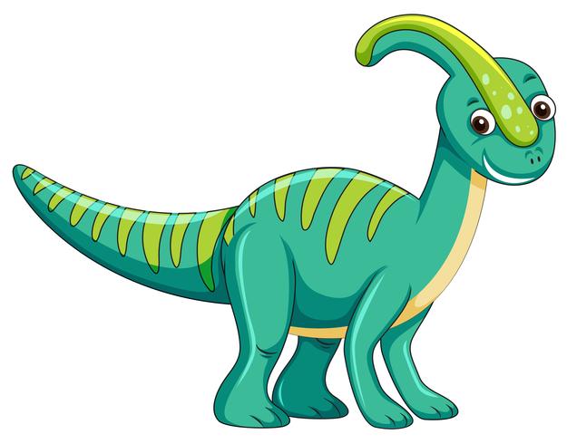 Cute green dinosaur character vector