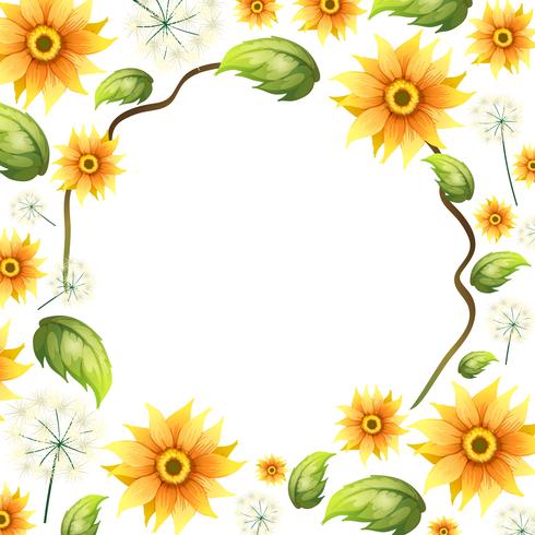 A Beautiful Sunflower Frame - Download Free Vectors ...