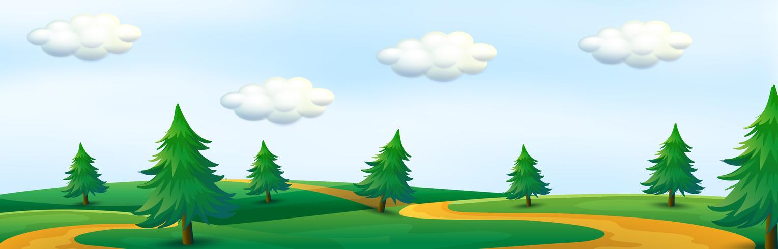 A beautiful nature panorama vector