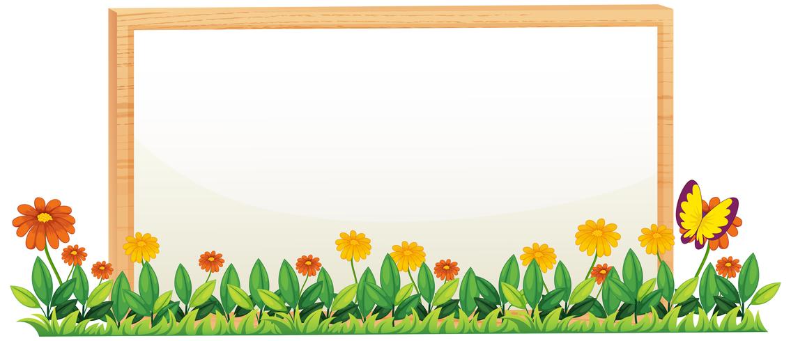 A Natural Flower Wooden Frame vector