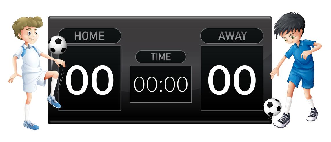 A soccer scoreboard template vector