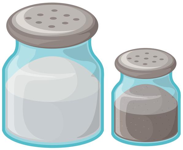 Salt and pepper in bottles vector