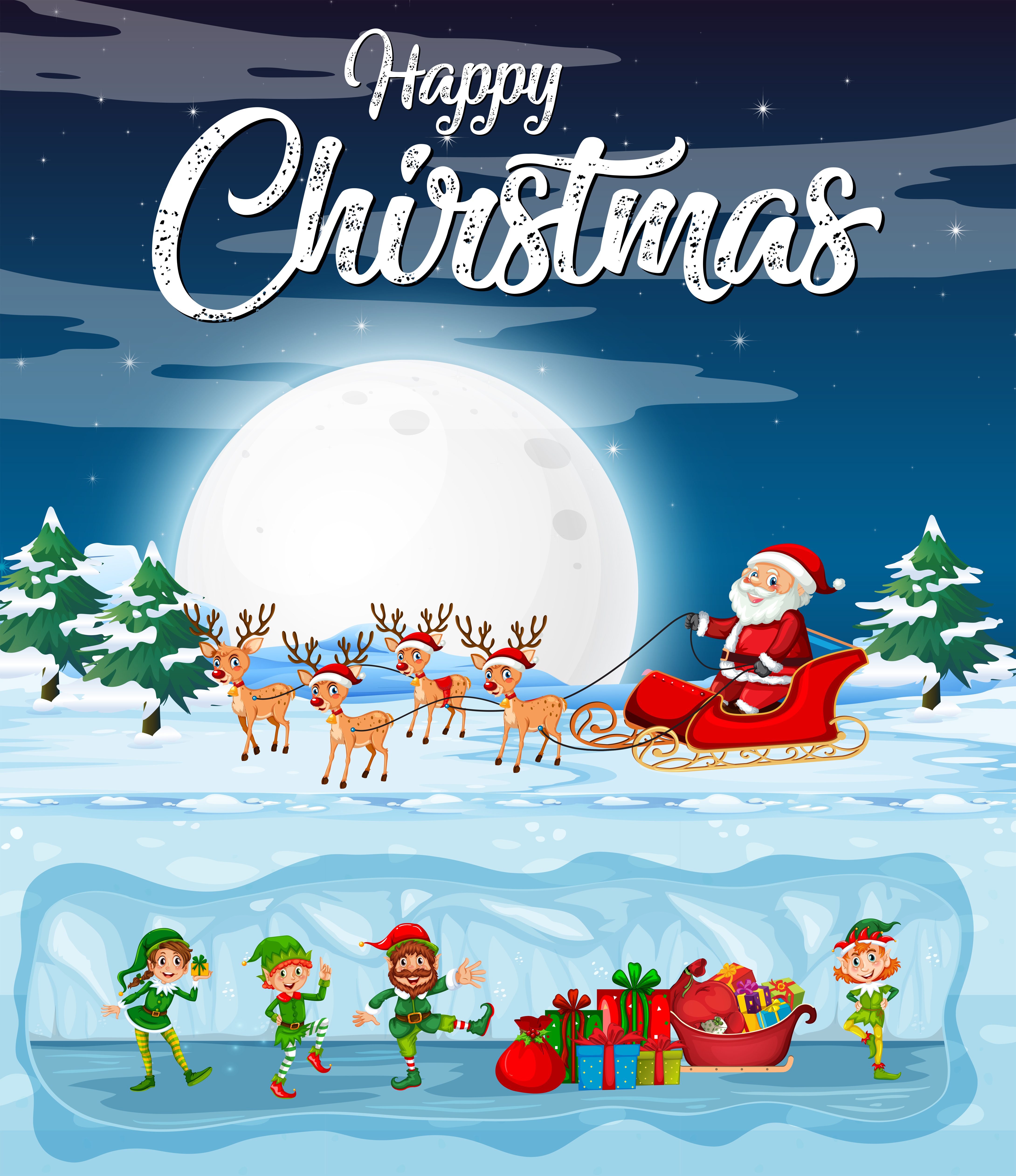 Download A happy christmas card template - Download Free Vectors ...