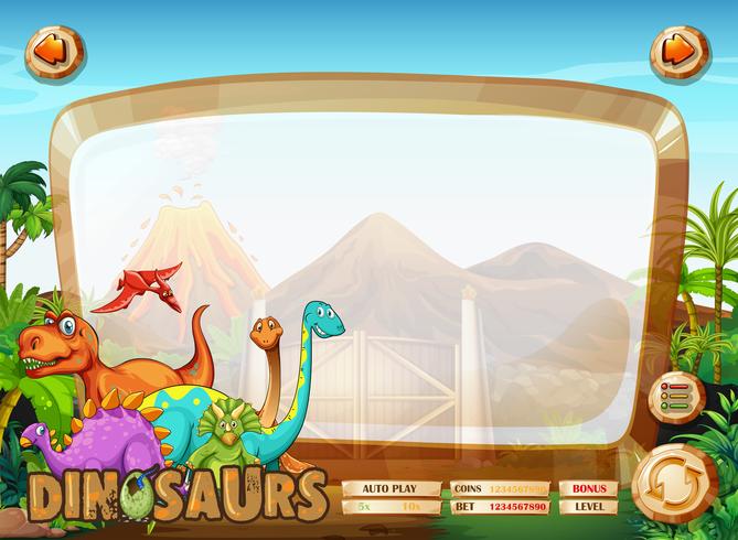 Border template with many dinosaur vector