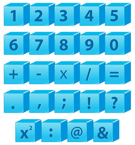 Number and math symbol vector