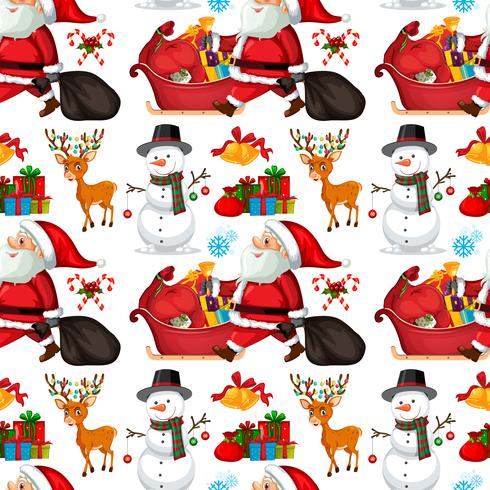 Santa claus seamless pattern vector