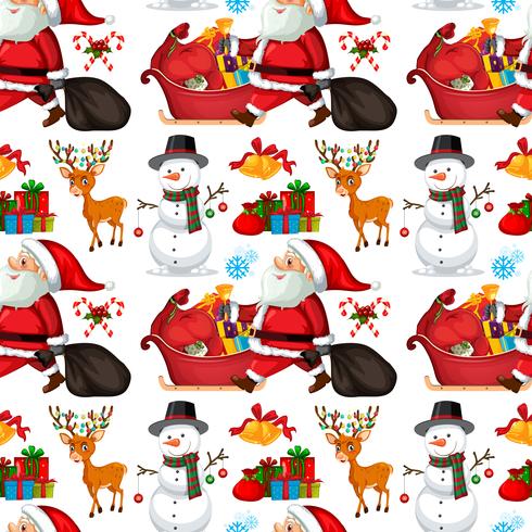 Santa claus seamless pattern vector