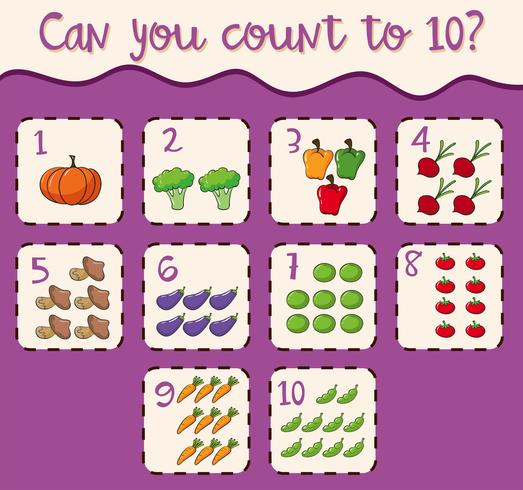 Mathematics Card Count 1 to 10 vector