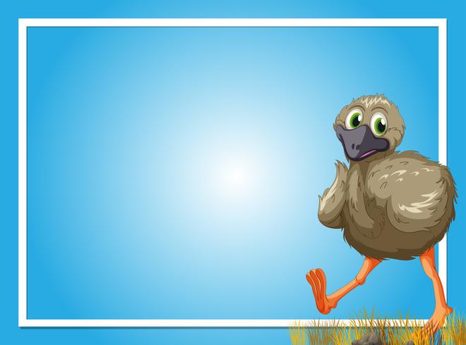 Border template with gray bird vector