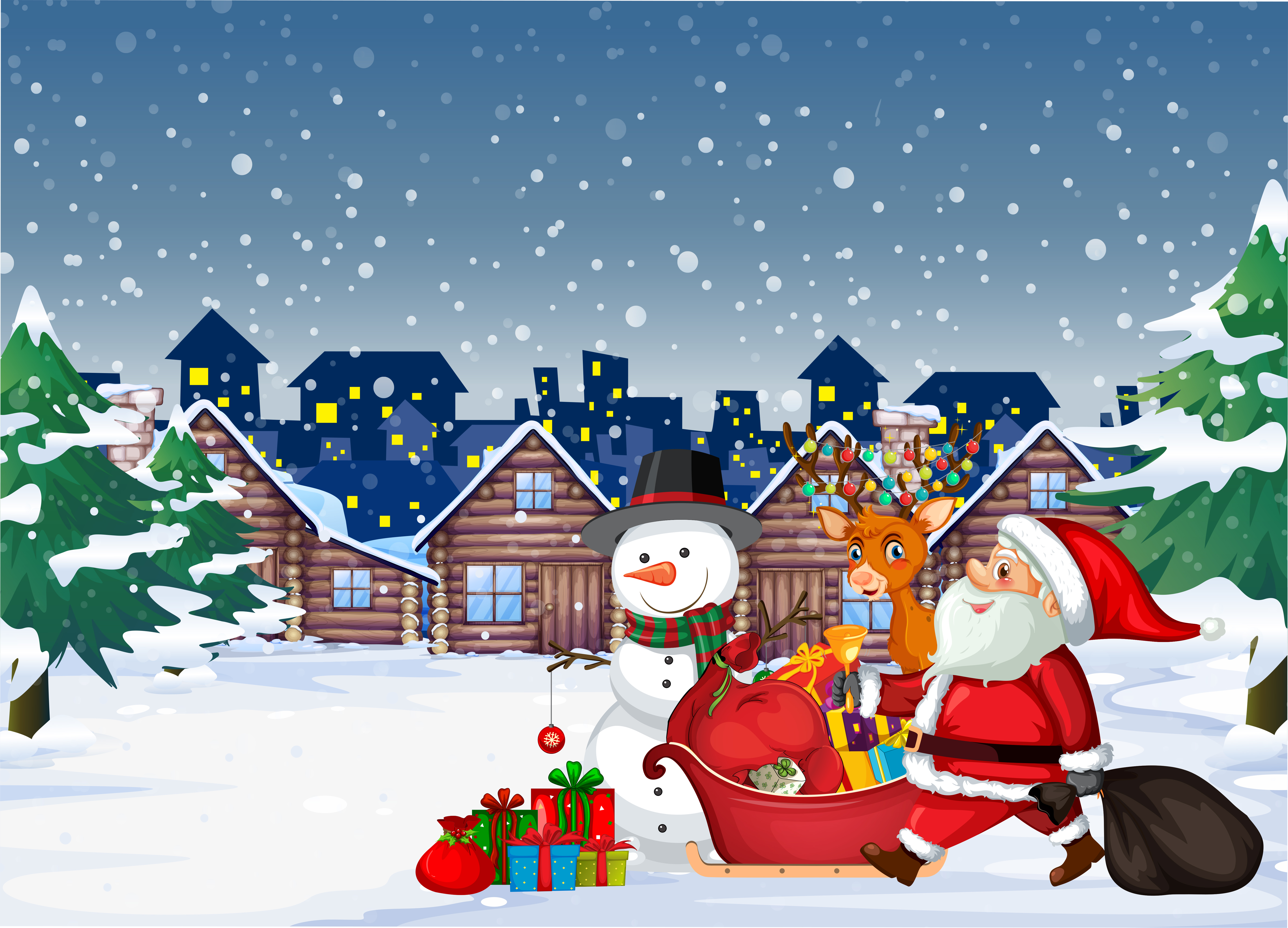 Santa coming to town 432855 Vector Art at Vecteezy