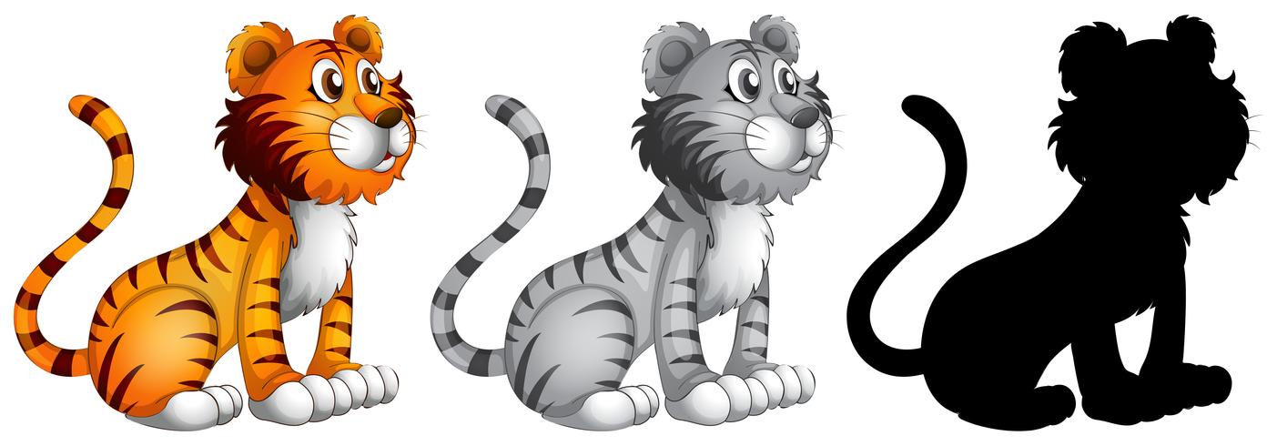 Set of tiger character vector