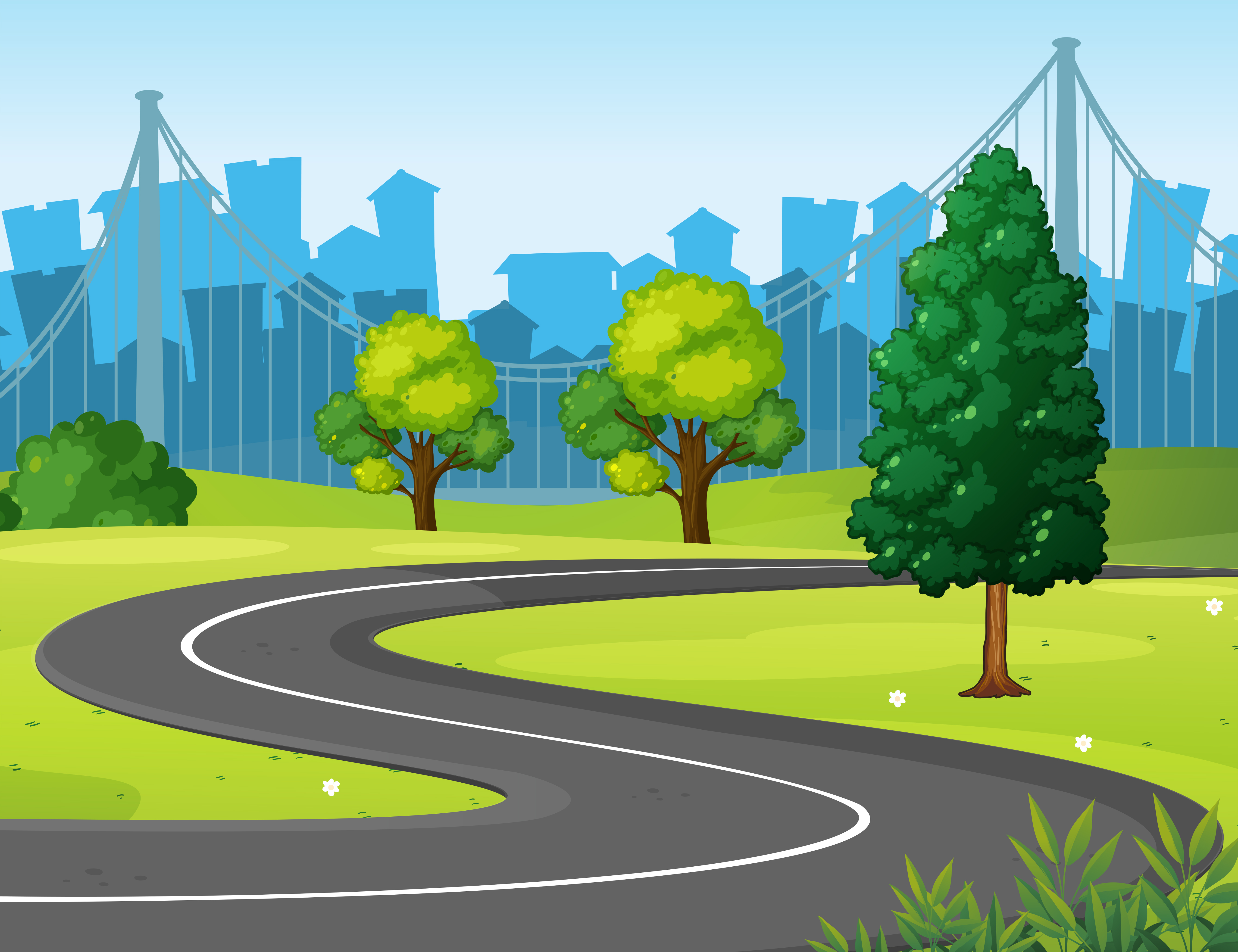 Wavy road  in the park 432877 Vector  Art at Vecteezy