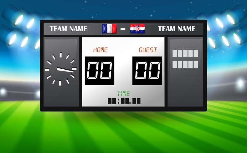 France VS Croatia scoreboard vector