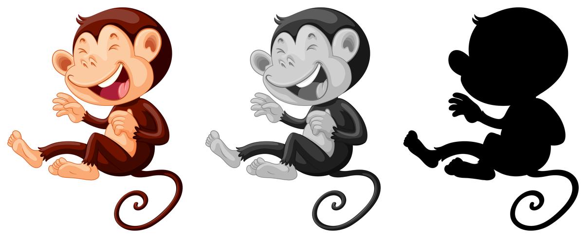 Set of monkey laughing vector