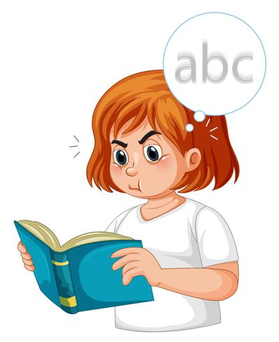 A diabetes girl having blurred vision vector