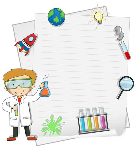 Male Scientist with Note Template vector