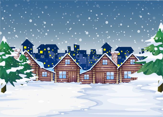 A winter night background vector