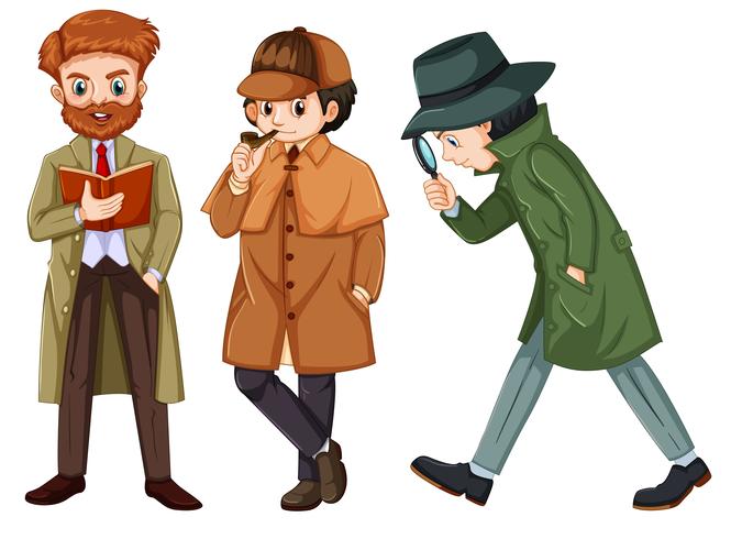 Conjunto de personaje detective. vector