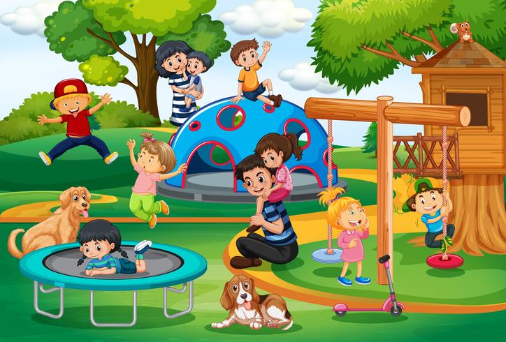 People at the playground vector