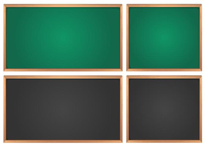 Chalkboards in green and black vector