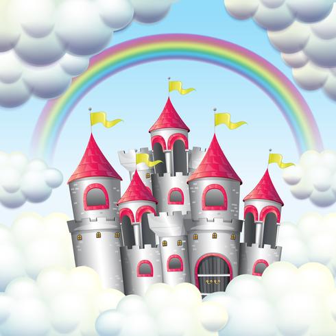 A Rainbow Over Beautiful Castle vector