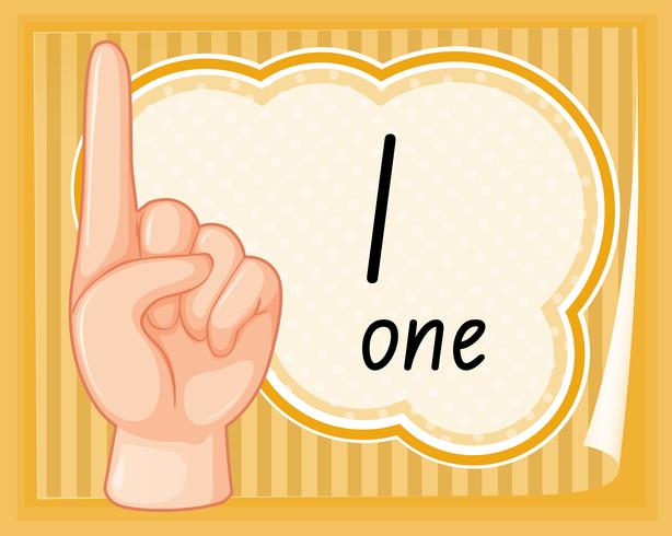 Number one hand gesture vector