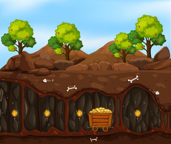 A mining underground scene vector