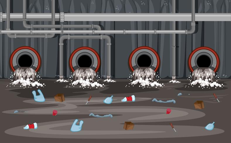 A Vector of Sewer Pipe with Pollution