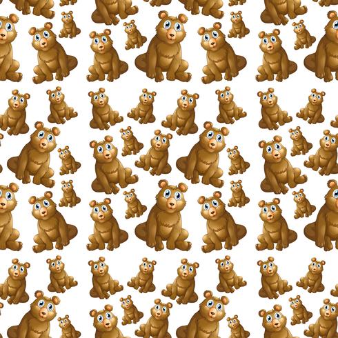 Bear on seamless pattern vector