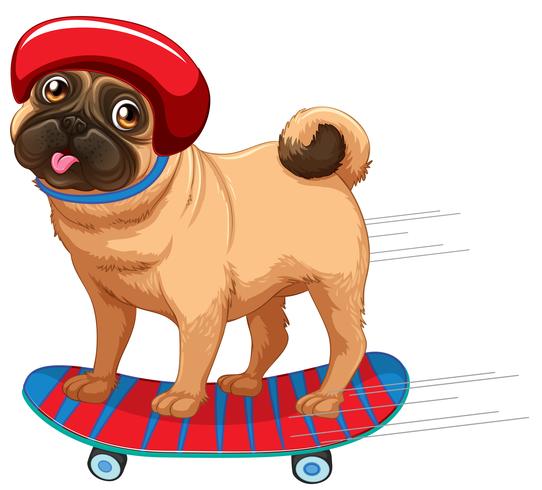 Un perro haciendo skate. vector