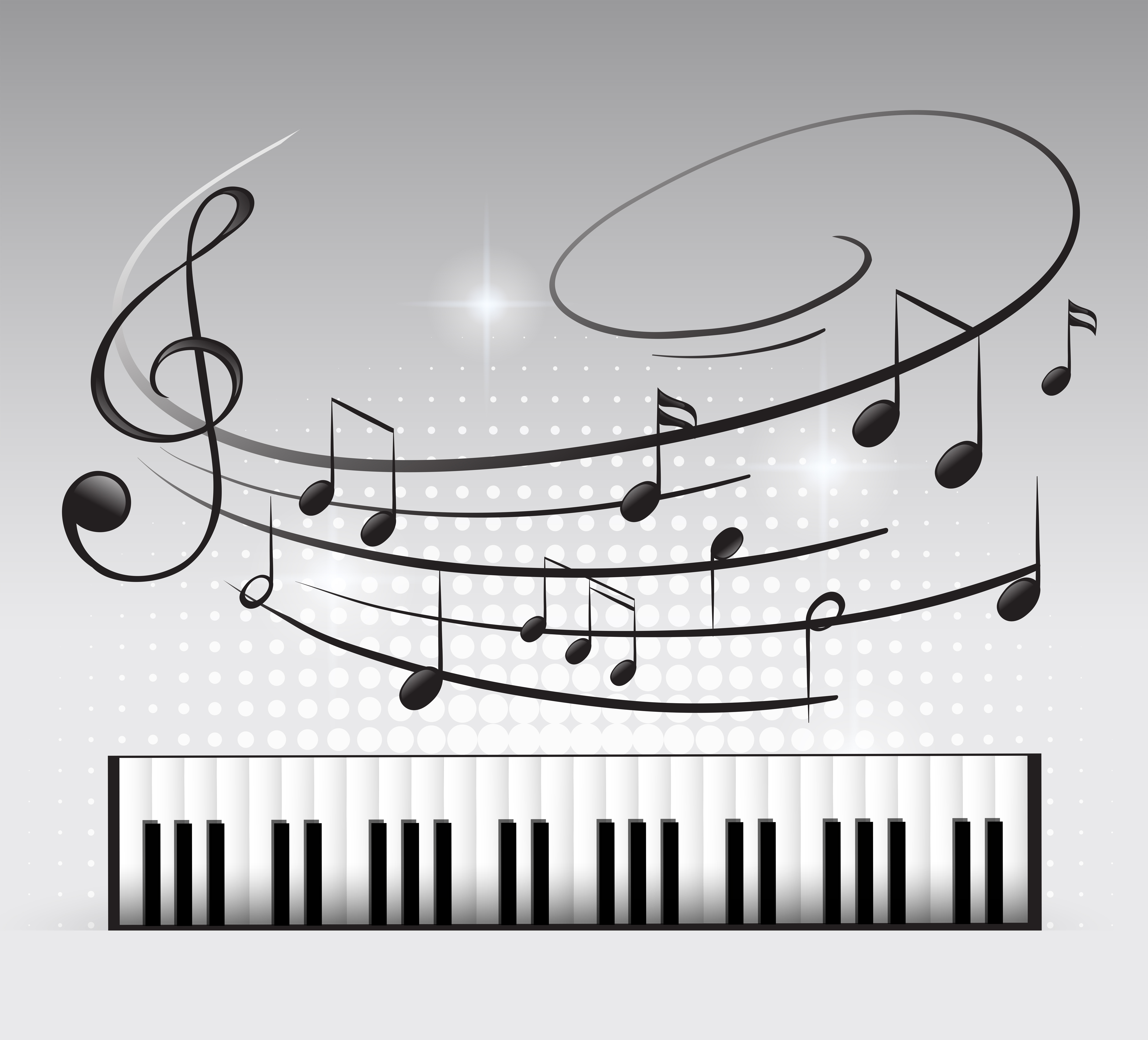 Music keyboard and note 433156 Vector Art at Vecteezy