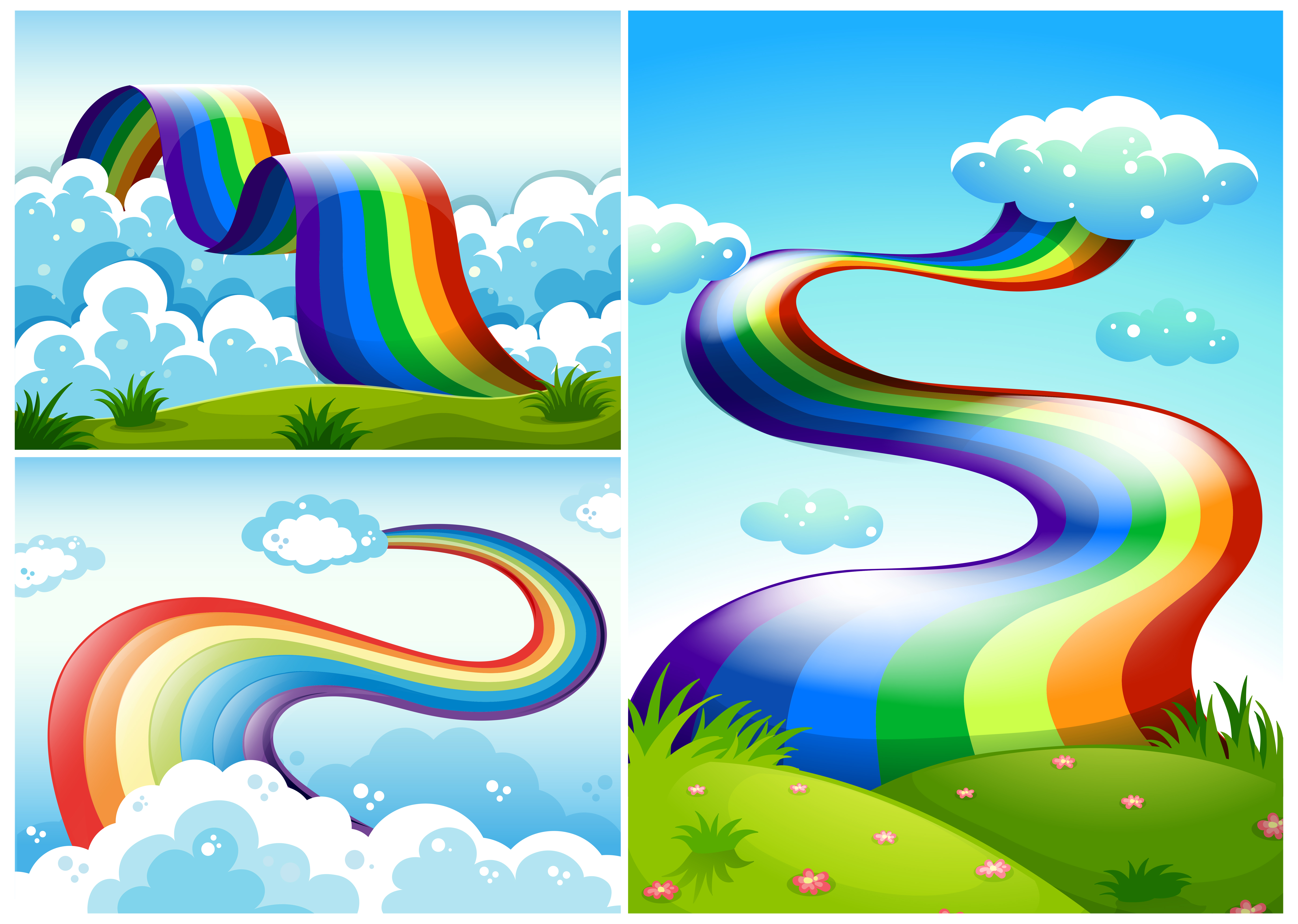 A Set Of Rainbow Road Download Free Vectors Clipart Graphics Vector Art