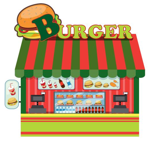 Exterior of a burger shop vector