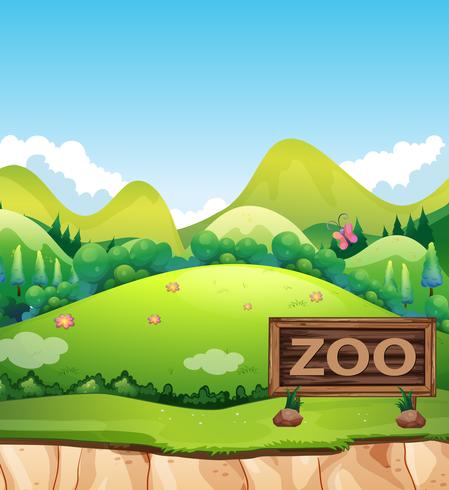 A zoo sign in nature vector