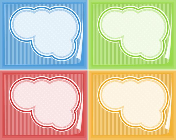 Border templates in four colors vector