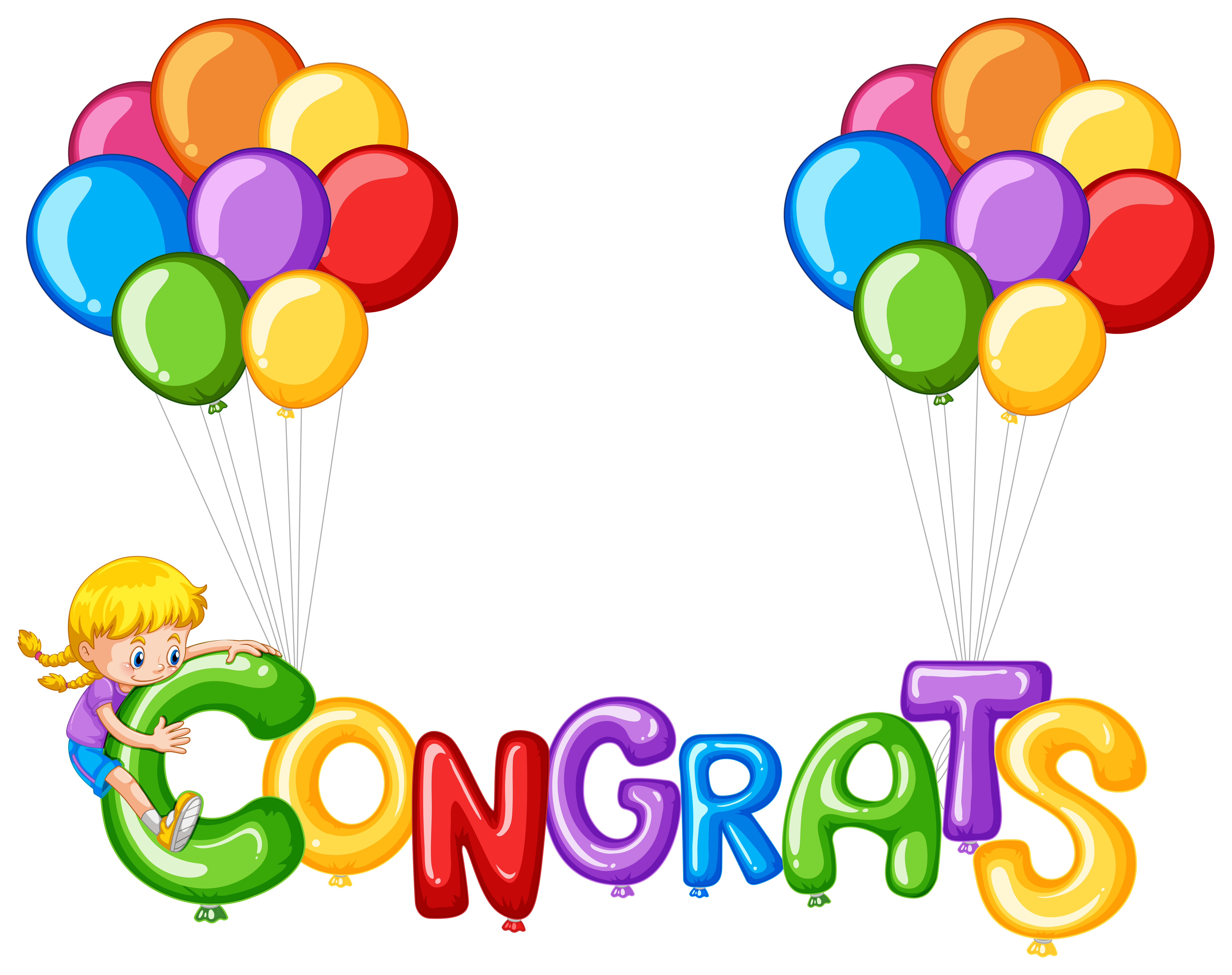 Colorful balloons with word congrats 433218 Vector Art at Vecteezy