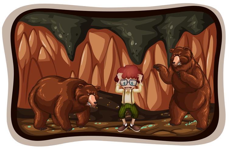 Scary Bears in the Cave vector