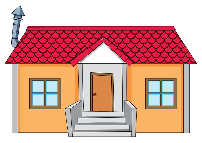 A simple house on white background vector