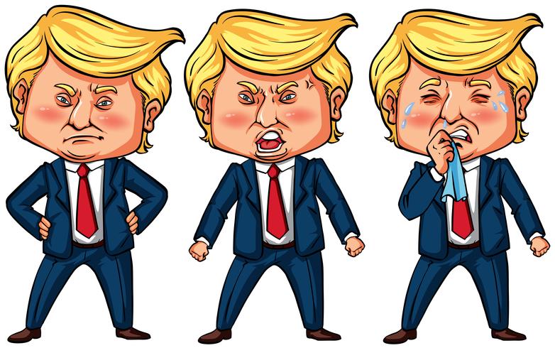 Three actions of US president Trump vector