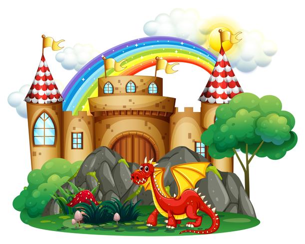 Red Dragon At The Castle Tower Download Free Vectors Clipart Graphics Vector Art